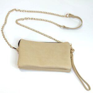LOLA MAE Faux Leather Crossbody Clutch Purse/Bag w/Detachable Chain Strap NWOT